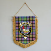 MacDonald Ancient Tartan Crest Wall Hanging Banner - Wood Pole